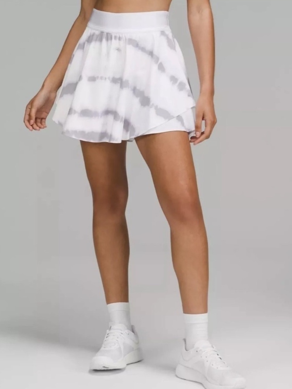 lululemon athletica White and Lavender Tie-Dye Skater Skort